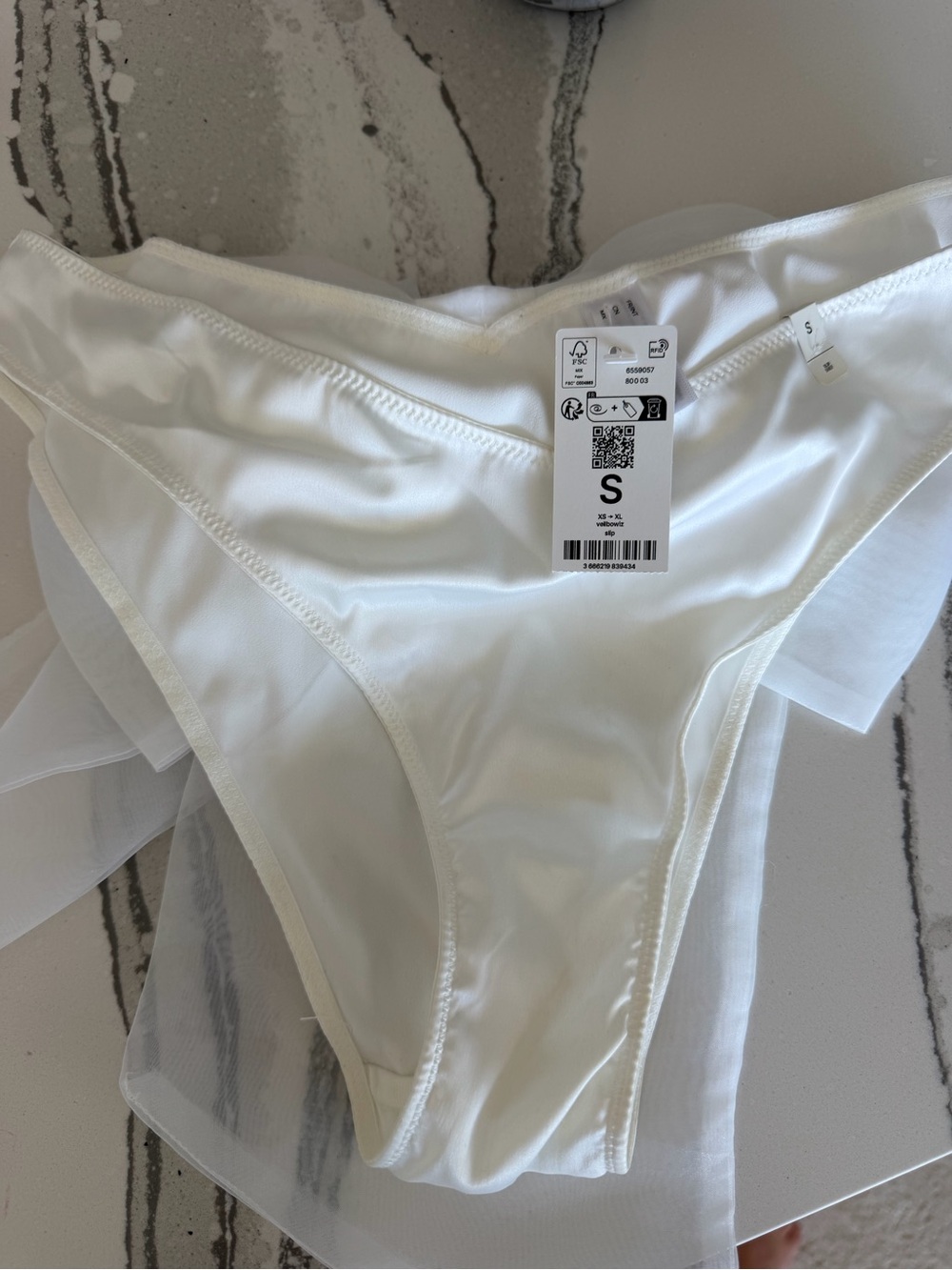 White Women's Swim Bikini Bottom - S